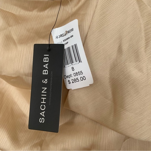 SACHIN & BABI Chelsea Bow Gown Champagne size 8 NWT - Picture 10 of 14